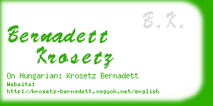 bernadett krosetz business card